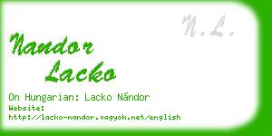 nandor lacko business card